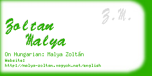 zoltan malya business card